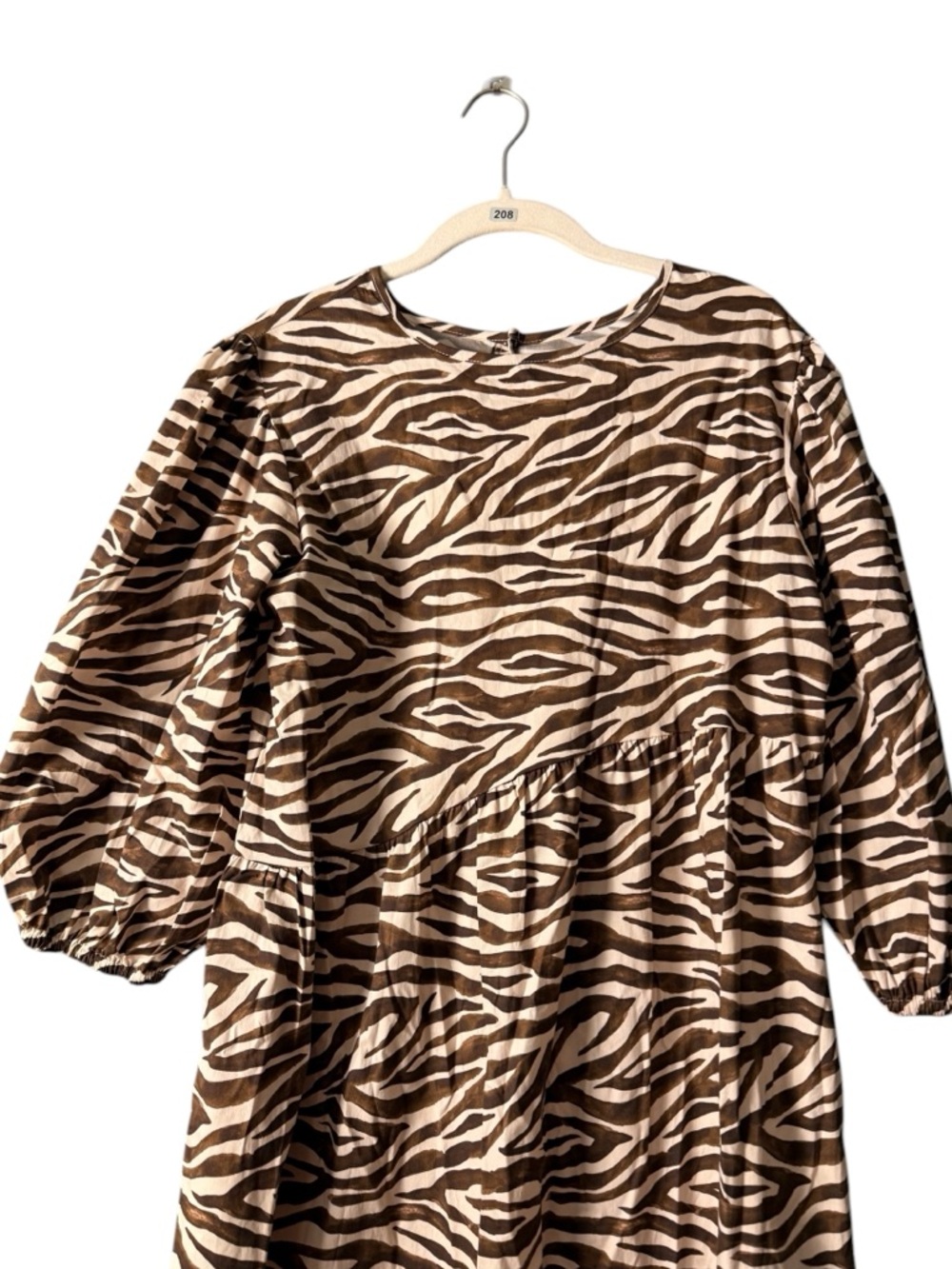 THE LULO PROJECT Brown Animal Print Maxi Dress Size Medium - Picture 4 of 11
